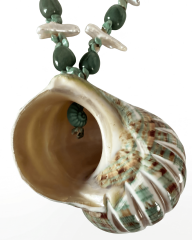 THAMES TAPESTRY TURBO SHELL DETAYLI AVENTURİN KOLYE