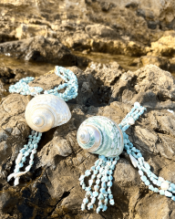 THAMES TURBO SHELL KABUKLU UZUN LARİMAR KOLYE
