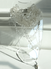 ÇOK SIRALI KRİSTAL QUARTZ CHOKER KOLYE