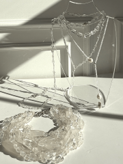 ÇOK SIRALI KRİSTAL QUARTZ CHOKER KOLYE