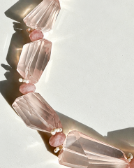 PİNK QUARTZ KISA KOLYE